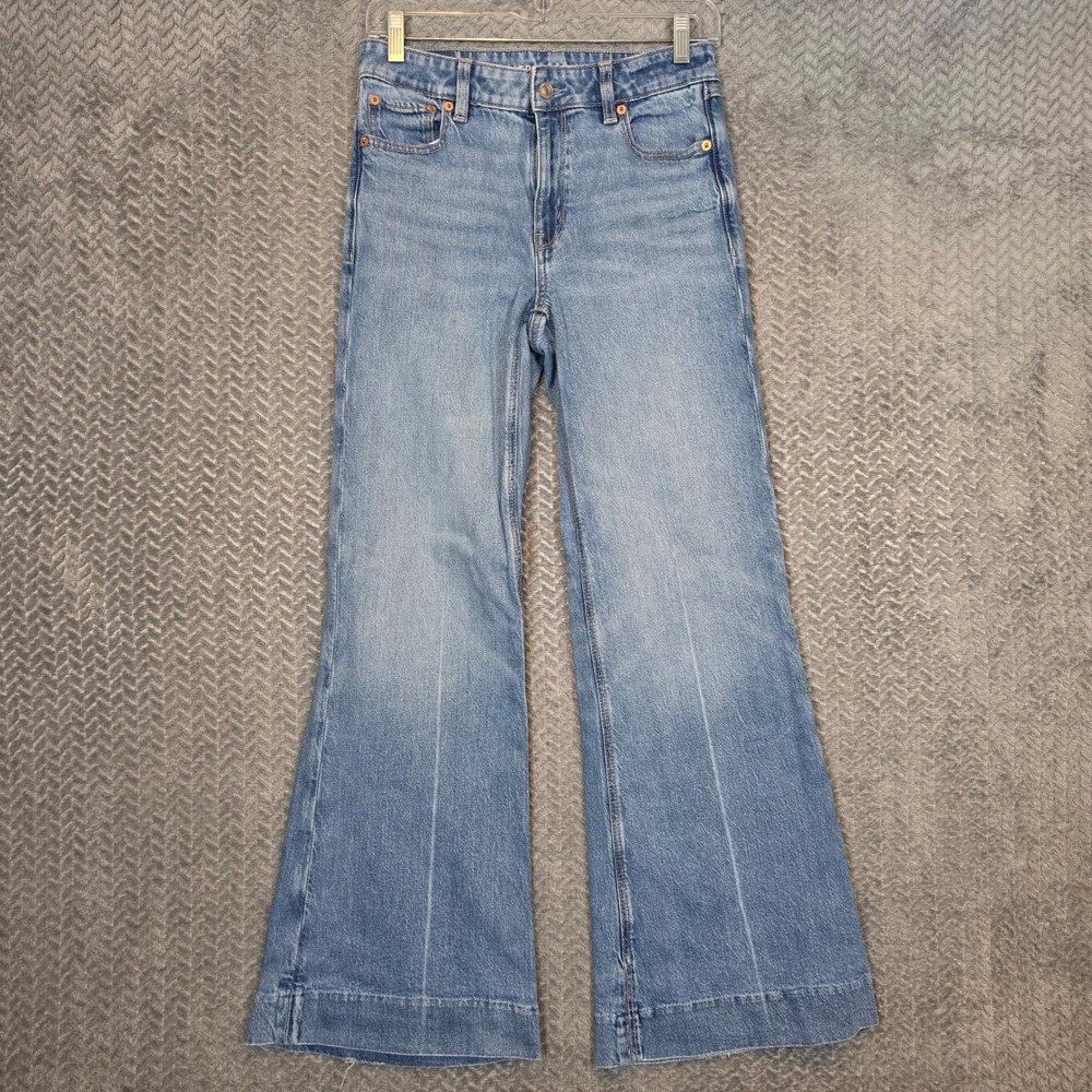 American Eagle High-Rise Flare Jeans Light Wash Blue Size 0 Regular